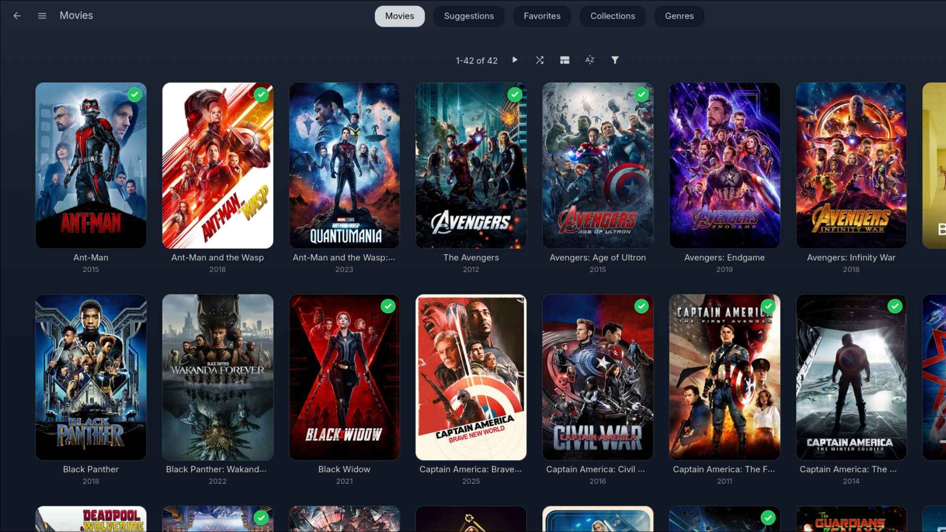 screenshot of the library