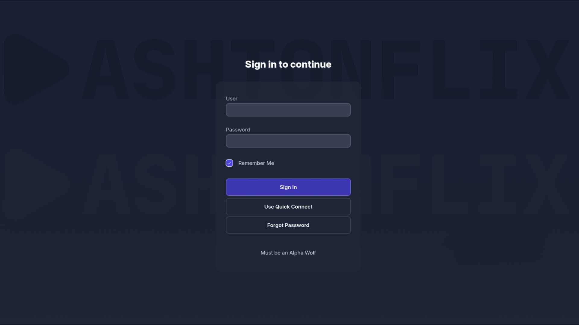 sign in page of jellyfin